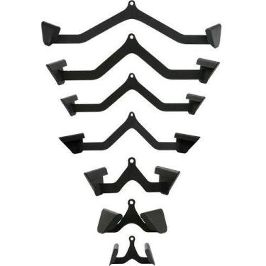 Imagem de Kit 7 Puxadores Anatômicos Pulley Fitness Musculação Costas - BASE