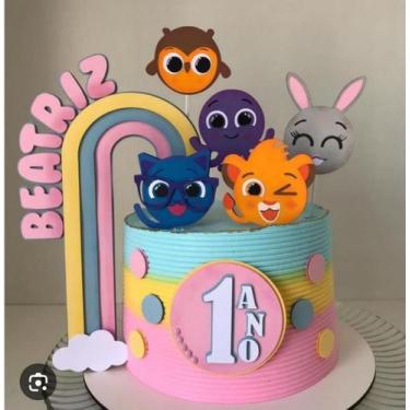 Imagem de Topo de Bolo Bolo Fofo 10 - personalizado com nome e idade - Lulu Mali