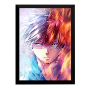 Imagem de Quadro Anime Boku No Hero Todoroki Arte Poster Moldurado - Fanarte