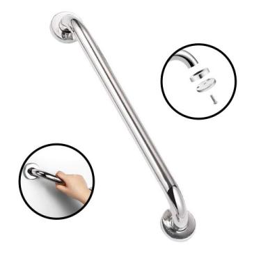 Imagem de Barra Alça Corrimão Apoio Segurança Banheiro 60cm Inox Premium + Nfe -