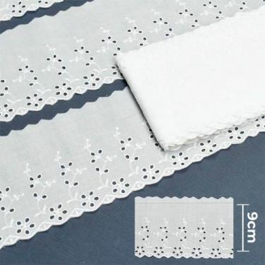 Imagem de Bordado Inglês BA032 001 Branco - 9cm 100% Algodão - Arte Punto