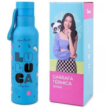 Imagem de Garrafa Squeeze Termica Luluca Oficial 500ML INOX Azul LU1006 - Clio S