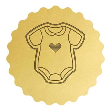 Imagem de Cortador Biscoito Roupinha de Bebê com Coração - DOCE IMPRESSO,  10cm