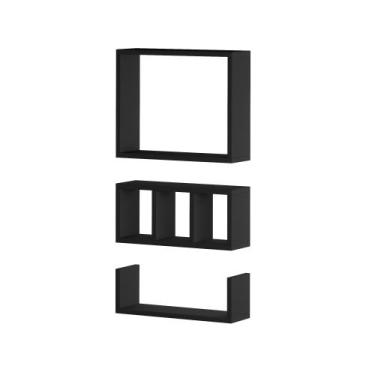 Imagem de Kit 3 Prateleiras Nicho Mdf Suspenso Decoração Versátil - Deliquadros,