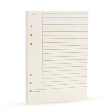 Imagem de Refil de papel A5 com 6 argolas, inserções planejadoras 2023 para fichários Filofax de 6 furos, 45 folhas (90 páginas) por pacote, recargas com linha, Harphia (A5 14 x 21 cm, Cornell)