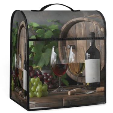 Imagem de Kitchen Aid Capa para batedeira com suporte para copo de vinho tinto compatível com cabeça inclinada de 5 a 8 litros Capas de poeira duráveis dobráveis laváveis acessórios de misturador de auxílio de