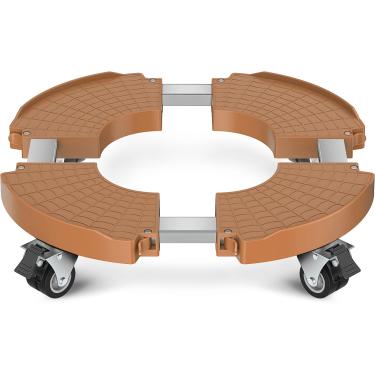 Imagem de VANCASTLE Organizador de plantas com rodas de capacidade resistente de 199,6 kg, suporte ajustável para plantas com rodinhas de 38 a 55 cm, carrinho de plantas grande com rodízios para vaso de flores e jardim, pacote com 1, Adobe