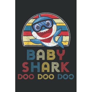 Imagem de Retro Vintage Baby Sharks Gift for Kids Boys: Lined For Memo Diary Journal, Perfect for School, Office & Home - 6" x 9", 100 Pages