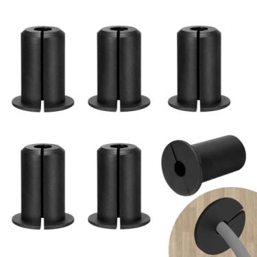 Imagem de HEYLEAYAR Kit de roteamento de cabos Starlink para orifício de parede de 9,5 cm, 6 peças de ilhós de parede de silicone para passagem de cabo Ethernet Starlink, acessórios de roteamento de cabos