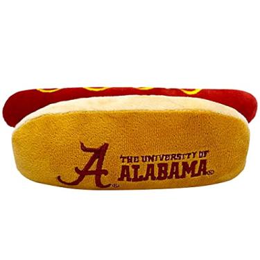 Imagem de NCAA Alabama Crimson Tide Hot Dog Brinquedo de pelúcia para cães e gatos – Brinquedo de pelúcia mais fofo para cães e gatos com um belo nome/logotipo do time de futebol/basquete