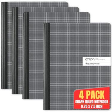 Imagem de 1 livro de composição gráfico InTheOffice, 9,75" x 7,5" caderno de papel gráfico, 100 folhas "4 pacotes"