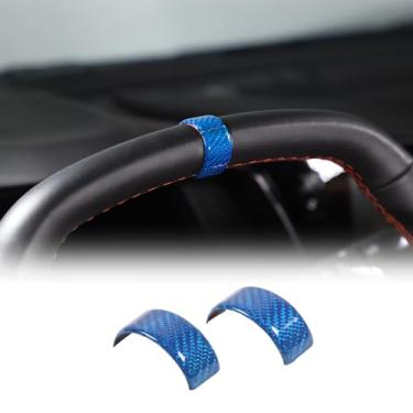 Imagem de Capa de acabamento circular para console central de fibra de carbono real adequada para Chevrolet Corvette C8 2020-2024, adesivo decorativo redondo do painel do console central do carro, 2 peças