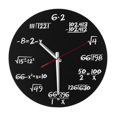 Imagem de Generic Relógio de matemática sem -taque, design moderno, decoração silenciosa, relógio de parede exclusivo de 12 polegadas para escritório, professor, Style B