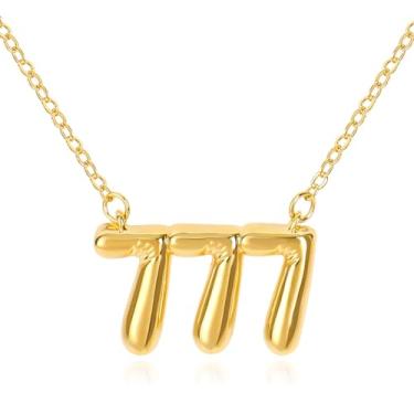 Imagem de Colar com número de ângulo de bolha 111 222 333 444 555 666 777 888 999 para mulheres, pingente de número da sorte banhado a ouro 18K, numerologia, joias, amizade, presente de aniversário, dia dos