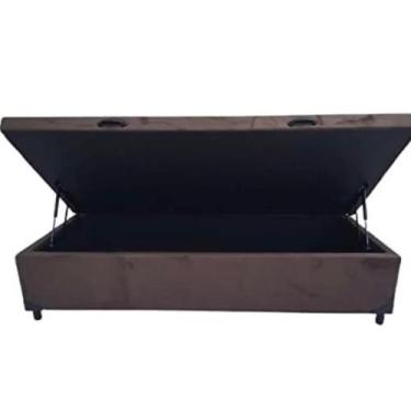 Imagem de Cama Box Em Baú Solteiro Blindado, Suede RC - Real Comfort Estofados, 