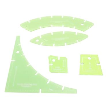 Imagem de Conjunto de Modelos de Costura de Plástico, Modelo Transparente de Colchão Verde Multi -funcional, Ferramenta de Costura Prática de Costura para Colchas de Colchas de Retalhos de