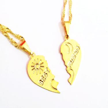 Imagem de Colar Melhores Amigas Best Folheado A Ouro 18k - 2 Pçs