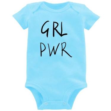 Imagem de Body Bebê GRL PWR - Foca na Moda, Azul bebê, P