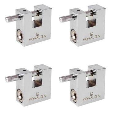 Imagem de Kit 4x Cadeado Alta Segurança Importado 50mm Anti Furto - Monaliza, Pr