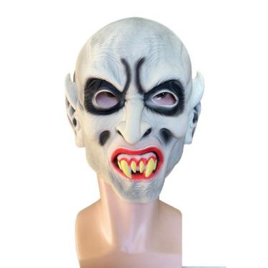Imagem de Fantasia Máscara de Vampiro cara branca com dentes festa - Genérica