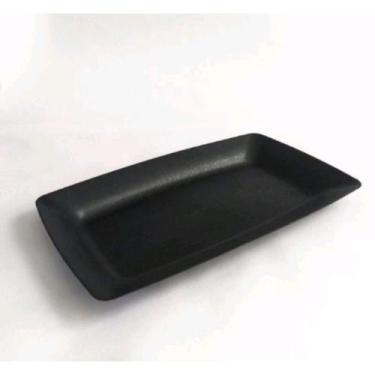 Imagem de kit 10 Bandeja Para Petisqueira Preta Plástico Porção Pastel Churrasco