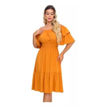 Imagem de Vestido Ciganinha Midi Moda Evangélica Lastex Com Elástico - s10 - CLI