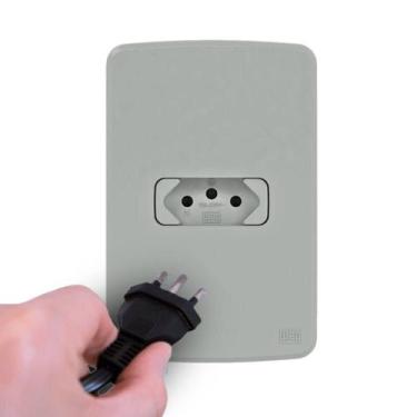 Imagem de Kit tomada 1 posto 4x2 cinza/branco compose modulo/placa/suporte - weg