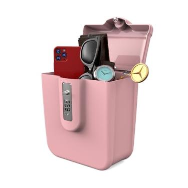 Imagem de UP Security SAFECaixa de segurança portátil com para férias na praia Cruise Essentials 2025, pequeno cofre rosa para viagens, dormitório universitário, cofre combinado para dinheiro, pistola, remédios