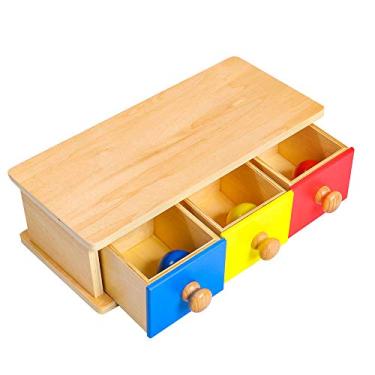 Imagem de essori Box with Bins MaterialsMontessori brinquedos pré-escolares de madeira forma e tamanho brinquedos educativos