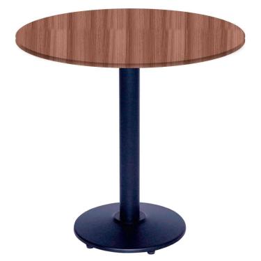 Imagem de Mesa Bistrô Ferro Preto 111,50 cm (Alt) Disco Redondo Tampo MDP Redondo 60 cm (Larg) x 2,50 cm (Alt) Walnut