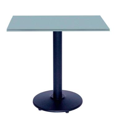 Imagem de Mesa Bistrô Ferro Preto 111,50 cm (Alt) Disco Redondo Tampo MDP Quadrado 70 cm (Larg) x 2,50 cm (Alt) Cinza