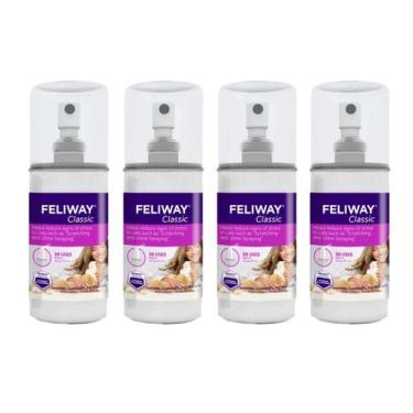 Imagem de Kit 4 Feliway Classic Spray Adaptação p/ Cat Gatos Ceva 60ml