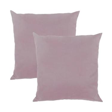 Imagem de Díspar Design, Kit 2 Capas para Almofada em Veludo Liso Quadrada 50x50 Cor:Rosa Quartzo