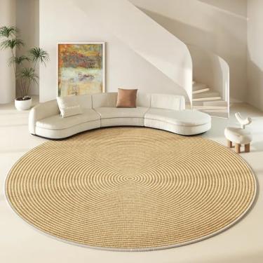 Imagem de Tapete redondo grande para sala de estar, estilo antiderrapante, mesa de centro, tapete para quarto, cadeira giratória, C, 300X300cm