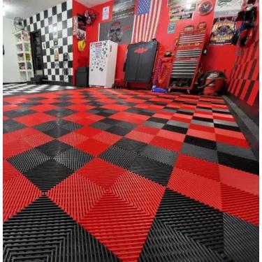 Imagem de KIT 10UN PISO ESTRADO MODULAR GARAGEM AUTOMOTIVO 33x33 - TRIDECK, VERM