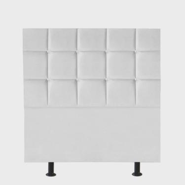 Imagem de Cabeceira Estofada Espanha 120cm Viúva Solteirão Para Cama Box Quarto Suede Branco - Ahz Móveis