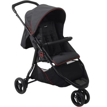Imagem de Carrinho de Bebe Burigotto CR3 Gray Red 3 Rodas Berço Passeio