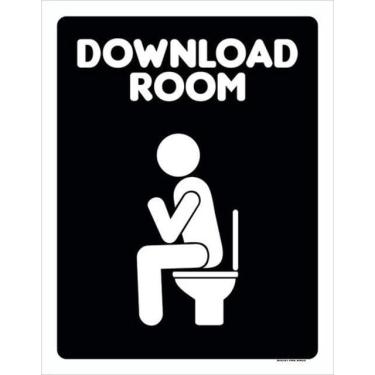 Imagem de Kit 3 Placas Banheiro Download Room 36X46