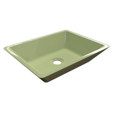 Imagem de Cuba Pia De Apoio Para Banheiro Retangular Messina Rt45 Verde Acqua C08