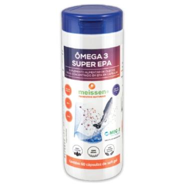 Imagem de Ômega 3 dha Super Epa Meg 3 Meissen Alta Concentração Óleo Peixe 60 Cáps Soft Gel Vitamina E Zero Lactose Sódio Glúten