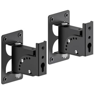 Imagem de Suporte de parede de alto-falante universal de metal para suporte de alto-falante de som surround - Suportes de parede ajustáveis giratórios e inclináveis para LG, Samsung, Vizio, Roku, Sony Suporte