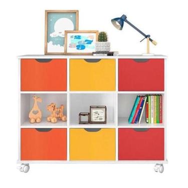 Imagem de Nicho Organizador com Rodízio e 6 gavetas Coloridas - FdECOR - Qmovi