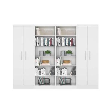 Imagem de Estante com Livreiro e Multiuso Branco - FdECOR - Qmovi