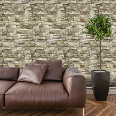 Imagem de Papel de Parede Adesivo Pedra   Lavável Sala Quarto Cozinha 3 METROS