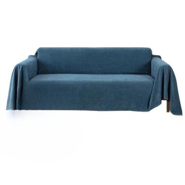 Imagem de Cobertor impermeável para sofá, multiuso, cor sólida, capa para móveis, tecido durável, à prova de poeira e anti-riscos, decoração para sala de estar, azul-marinho, tamanho P (90 x 180 cm)