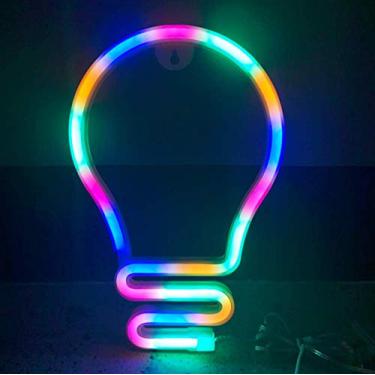 Imagem de AZHU Placa de lâmpada LED, letreiros de luz de neon, lâmpada de parede para quarto, bateria/lâmpadas alimentadas por USB, placa de luz de LED para decoração de parede, quarto infantil, sala de estar