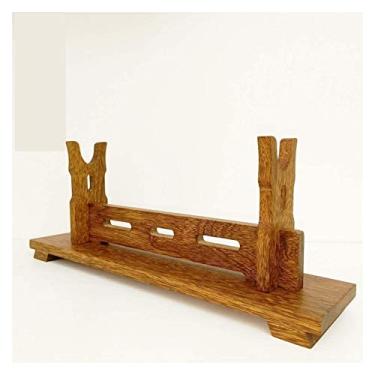 Imagem de JNQLLDS Suporte de espada suporte de madeira para espadas, suporte para espadas samurai, Katana, prateleira de exposição, suporte para espadas (A)
