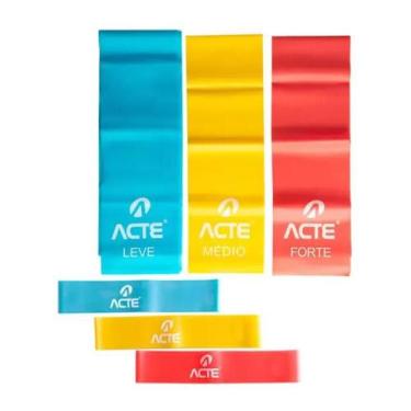 Imagem de Kit 3 Faixas Elásticas + 3 Mini Bands T270-A Acte Sports