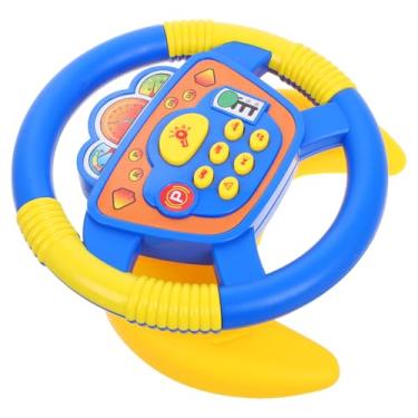 Imagem de TOYANDONA Brinquedo De Volante Giratório 360° – Base Em Forma De U E Ventosa Volante De Carro Com Música Brinquedo De Simulação De Corrida