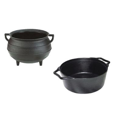 Imagem de Kit Miniaturas Caldeirão Ferro Fundido E Panela Caçarola 8cm